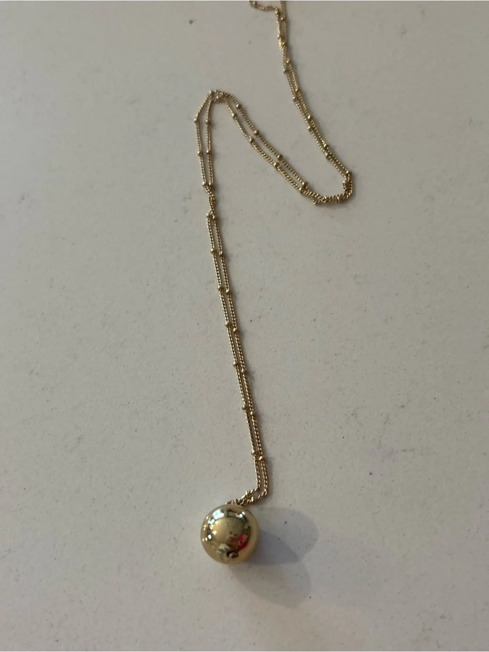 J. Crew Gold-Tone Chain Necklace with Decorative Orb Pendant